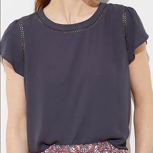 Grey shirt sleeve blouse (new)
